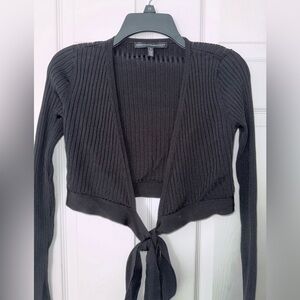White House Black Market Cropped Ribbed Tie-Front Cardigan | EUC | Size Small